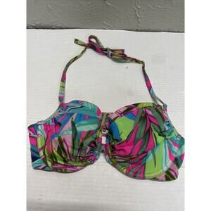 Victoria's Secret Swim Bikini Top‎ Swimwear Tropical Hawaiian Size 32D